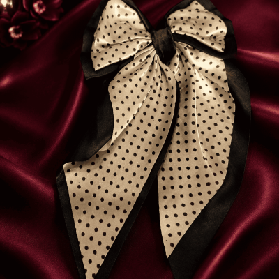 Polka Dot Bow Hair Clip