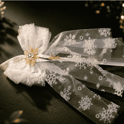White Floral Lace Hair Bow